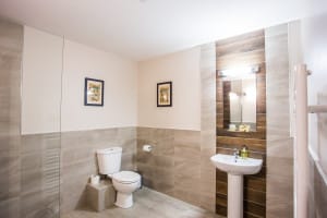 Hotel Room bathroom sink and toilet | Hotel in Barrow in Furness